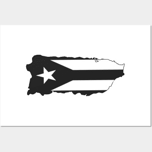 Puerto Rico Black Flag Posters and Art